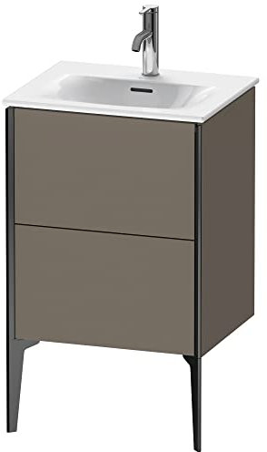 Duravit XViu 4069 Waschtischunterbau stehend, 2 Auszüge, für Waschtisch Viu 234453, 510x420 mm, Farbe (Front/Korpus): schwarz matt/Flannel Grey sm. - XV40690B290