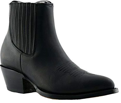 Grinders Maverick Botines Vaqueros Unisex de Cuero Negro de Baile 8