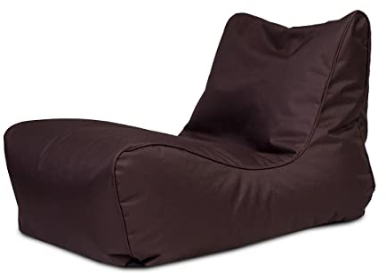 Ecopuf - Pouf Sessel Outdoor Chaise Longue - Sitzsack mit Staufach und Griff - Robuster Stoffsack - Entspannungssessel - Wohnungseinrichtung - Braun Nc15