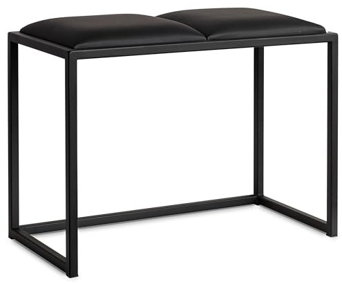 FERRO modern design Handgefertigt Sitzbank Schwarz 64,5cm - Loft Stil Kleine Garderobe Bank - Eine stilvolle Bank für Ihren Flur