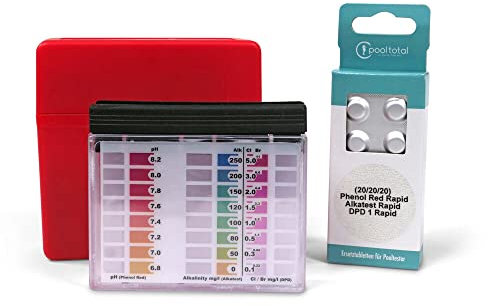 POOL Total Set> manueller Pooltester/Schüttelbox ''PRO+'' Alkalinität, Chlor, Brom/pH + Refill