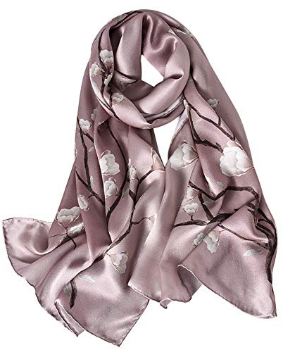 Seidenschal Damene 100% Seide, Geschenke für Frauen Schal Damen Hautfreundlich ,Weich ,Leicht ,Warm,Praktisch 40+ Bunte Luxuriöse,Verschiedene Tragevarianten Als Stola Modische Dekorationen