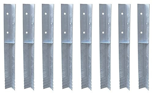 FATMOOSE SolidRoot Lot de 8 ancrages d'angle en acier galvanisé à chaud pour tours de jeu, balançoires, maisons sur pilotis