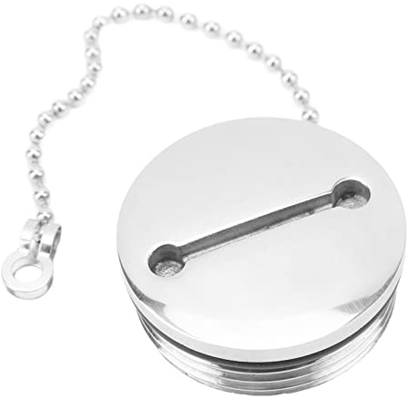 Keenso Boot Marine Tankdeckel Deck Fill Filler Bootszubehör Deck Fill Cap aus Edelstahl mit Kette Marine Hardware Zubehör