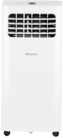 Hisense Portable Air Conditioner 5000-BTU DOE (115-Volt) White Vented, Remote control, Cools 150-sq ft, 24 Hour Timer, 3-modes (Cooling, Fan, Dehumidifier), Noise Level dB 47 - AP0522CR1W (Renewed)