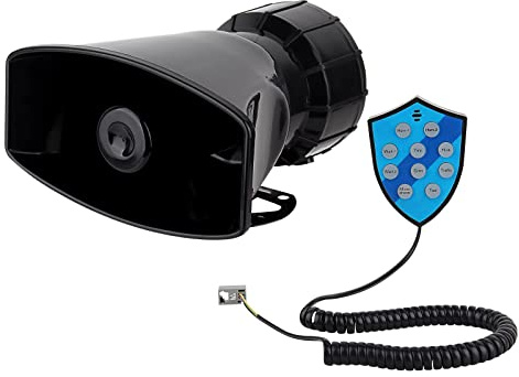 12V 100W 9 Tone Sound Sirene, LncBoc 125db Auto Sirene Fahrzeug Horn Mit Lautsprechersystem, Auto Siren Lautsprecher