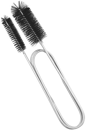 1 limpiador de tuberías extralargo, herramienta de limpieza de desagües de doble cabezal con resorte, cepillo de limpieza multifuncional, adecuado para limpiar acuarios, tuberías de agua y lavabos