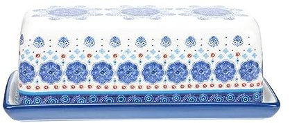 Boîte de Rangement de Beurre avec Couvercle, beurrier, boîte à Beurre en céramique délicate avec Couvercle, récipient à Beurre, Plaque à Outils, conteneur de Stockage de Fromage (Couleur : B) (Color