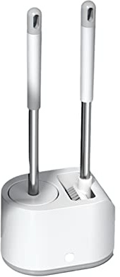 QTANZIQI Silicone Toilet Brush Holder Long Toilet Brush Wall-Mount Quick Drain Clean Tool Floor-Standing for Bathroom WC Accessories Set Toilet Plunger Bathroom Accessories (Color : Wall Mounted) silk