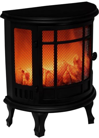 Gravidus LED Deko Kamin mit warm-weißen LEDs, 30,5 x 16 x 35,5 cm, Schwarz, Batteriebetrieben, für Innenräume