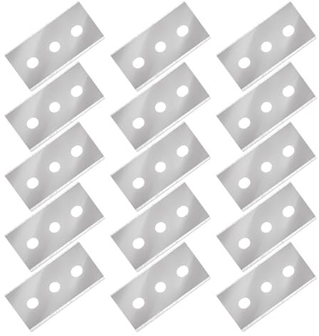 15pcs Hob Scraper Replacement Blades Ceramic Hob Scraper Metal Scraper Blades for Scraper Ceramic Hob Hob Scraper Glass Scraper Ceramic Hob Stainless Steel 42 x 22 mm Silver