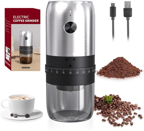 PZCC Sage Mini moulin à café électrique – Moulin de précision pour grains de café parfait avec 40 réglages externes réglables, idéal pour tous les amateurs de café