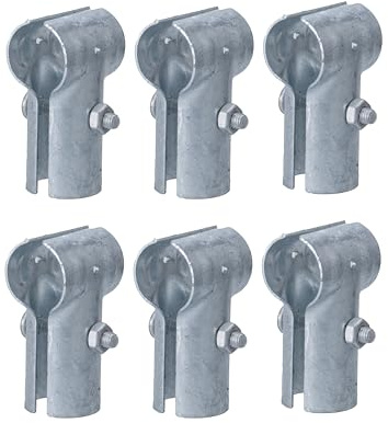 Dailydanny Fence T Clamp Galvanized Steel End Rail Clamps 1-3/8 x 1-3/8 (Set of 6)
