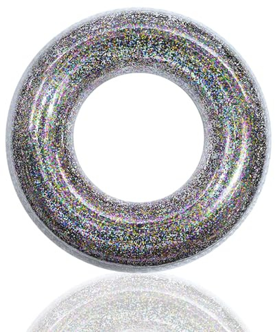 Schwimmring Erwachsene Kinder, Pailletten Aufblasbar schwimmreifen Erwachsene,Glitzer PVC Aufblasbare Schwimmbecken Schwimmer Ring Pool,Swim Ring Röhre für Frauen Mädchen Strandurlaub Sommerpool Party