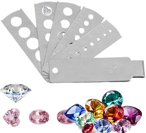 Strumento di misurazione delle gemme, calibro per pietre e pietre di diamante, accessorio per attrezzatura per gioielli a 6 bracci, calibro di precisione, tascabile, misura rapida per gemme