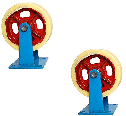 Ruedas (Paquete de 2) Rueda Universal de Nailon con núcleo superresistente de 8, 10 y 12 Pulgadas Placa Base Industrial 130 mm x 130 mm Peso de Carga 1000 kg