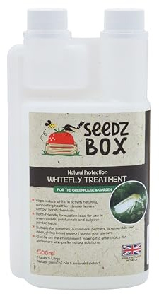 Natural Whitefly Spray 500ml - White Fly Treatment - One Bottle Makes 5 Litres - Oily Soap & Seaweed Extract - Indoor & Outdoor Use - Protects Vegetables Flowers Fruit Plants Herbs - Seedzbox