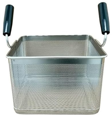 FBR0275 - CESTINO MADE IN ITALY CUOCIPASTA PROFESSIONALE 1/2 2 MANICI 298X242X215H MM IN ACCIAIO INOSSIDABILE AISI 304 CESTELLO CUOCI PASTA INOX GN 1/2