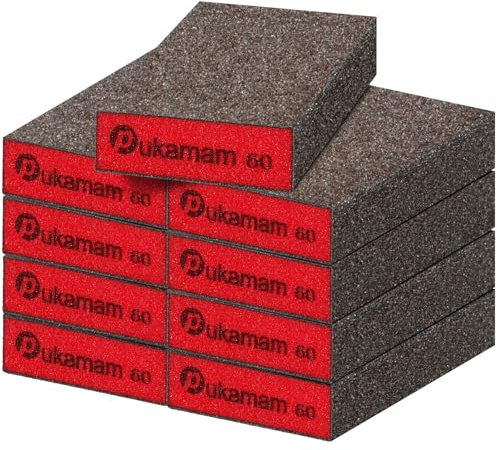9PCS Taco Lija 67x97x22mm Grano 60 Esponja de Papel de Lija, Seco y Húmedo Lijado de Pintura de Madera, Óxido de Metal, Pared, Plástico, Auto