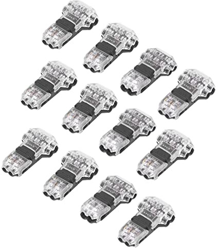 12pcs T Tap Wire Connectors Low Voltage Quick Solderless 3 Way Wire Splice Connectors for Car Audio LED Light Strips ABS Material