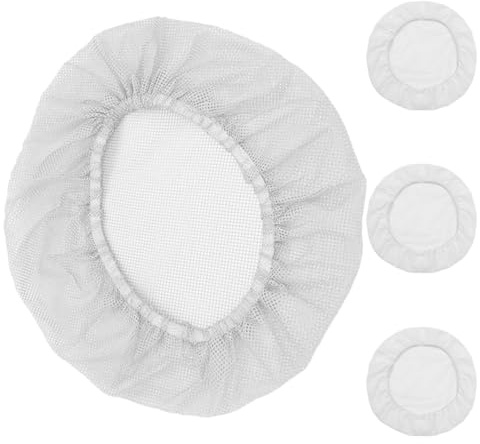 Hemobllo 4 Stück Pack Wiederverwendbare Elastische Baumwoll Haarnetze für Gastronomie Atmungsaktive Netzhauben für Küche Lebensmittelservice und Bäcker