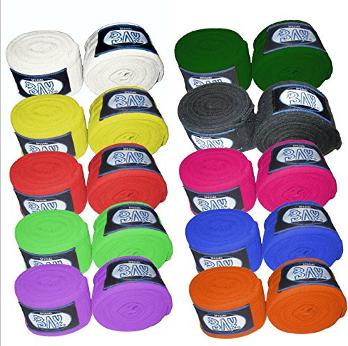 BAY® Profi Boxbandagen Boxen Wraps 2,5 m MMA Kickboxen Box - Bandagen (schwarz)