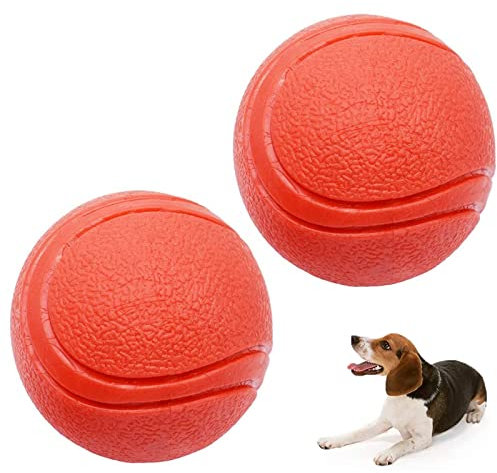GaesQae 2er-Pack Vollgummi-Hundebälle, Solider Gummi-Hüpfball, bissfest und unverwüstlich, Hunde-Trainingsball, Haustier-Vollgummi-Hüpfball