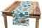 ABAKUHAUS Nautisch Tischläufer, Ankerrad Seestern, Esszimmer Küche Rechteckiger Dekorativer Tischläufer, 40 x 180 cm, Aprikose Blau