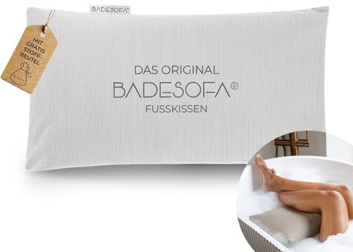 BADESOFA Wannen-Fußkissen in Grau | Fuß-Badewannenkissen, Handgefertigt in Europa, Waschbar & Schnelltrocknend, Floating Spa Kissen für Badewanne