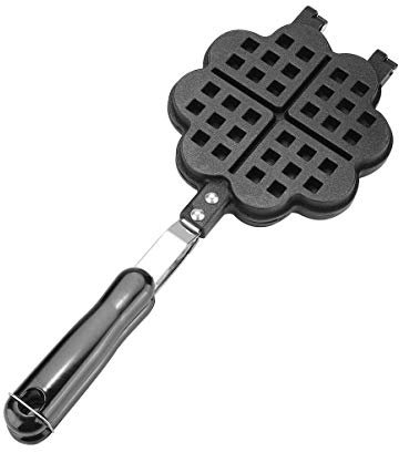Braceletlxy Stampo Antiaderente per Waffle, Stampo per Piastra per Waffle in ghisa, Stampo per Waffle a Forma di Cuore Doppio, per Uso Domestico, caffetteria, Pasticceria