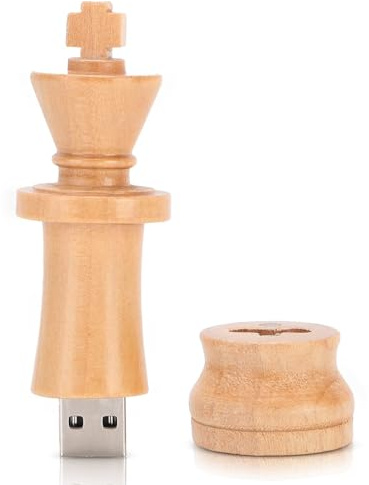 90 x 30 x 30mm Maple Wood USB Flash Drive, Wooden U Disk Portable USB Flash Drive Chess Styling Memory Stick for Photos, Videos, Music, Files 12MB/s Reading (64GB)