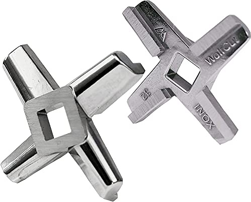WolfCut 1 couteau cruciforme en inox Eversharp pour piston de hachoir à viande taille 32.