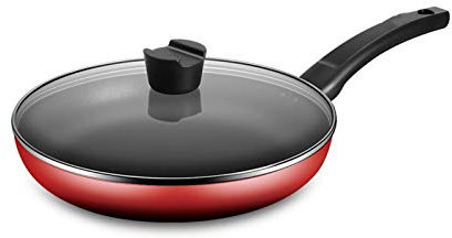 Padella Padella profonda con fondo di induzione del coperchio - padella in lega di alluminio con manico in bachelite Scopo generale per fornello a induzione a fiamma aperta a gas Padella Antiaderente