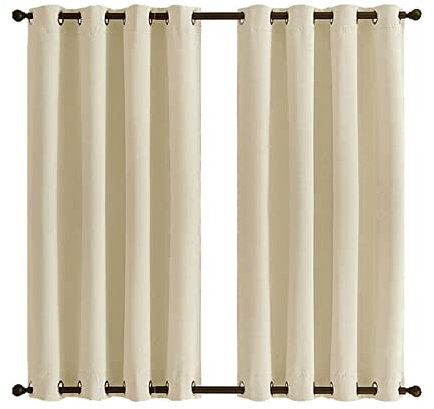 MENGH Outdoor Vorhang Wasserdicht mit Ösen 132x260cm, Hitzestau durch Outdoor Vorhang reduzieren kühl halten Gartenlauben Balkon-Vorhänge für Gartenlaube & Pavillon - Beige 1 Stück
