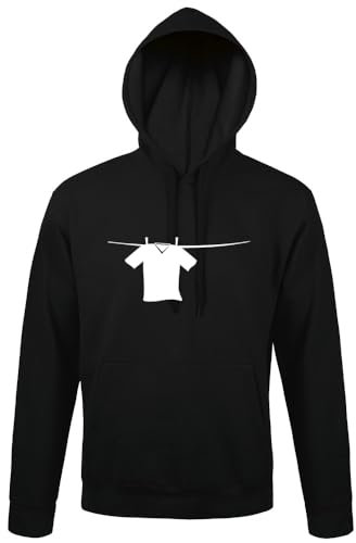 Shirt auf der Wäscheleine Männer Kapuzen Hoodie Schwarz M
