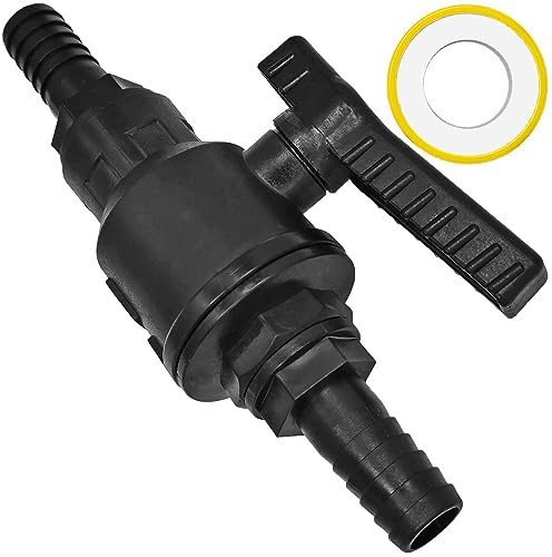 MegaHaustechnik Kugelhahn mit 3/4 Zoll IG x IG DN20 Innengewinde Druck PN10 Bar aus Kunststoff + 2x Schlauchtüllen mit Außen Durchmesser ca.20mm Trinkwasser geeignet Anschluß Verschraubung Bewässerung