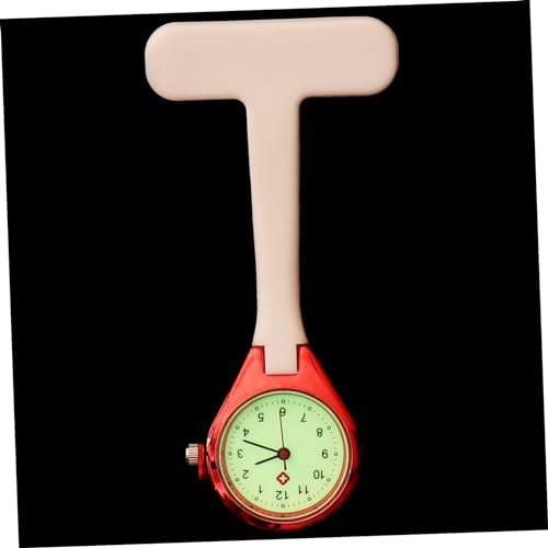 Amosfun 2 STK Taschenuhr Uhr Mit Rundem Revers Mit Secondhand Anschauen Clip-pin- Für Damen Leuchtende Clip Revers Mehrfarbig Brosche Krankenschwester Rostfreier Stahl Weiß