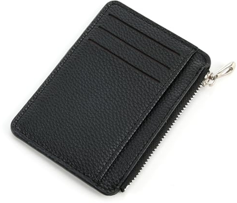 Miunpri Petit Porte Monnaie Homme Femme Très Plat, Mini Portefeuille en PU Cuir Porte Billets Pièces à Fermeture Eclair pour 6 Cartes Style Minimaliste pour Contenir Carte Bancaires Carte de Crédit