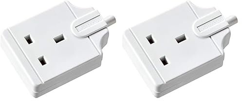 Masterplug SS-MP Single Socket Trailing Socket, without Plug and Cable, 13 Amp, White, 6.0 cm*2.8 cm*8.0 cm (Pack of 2)