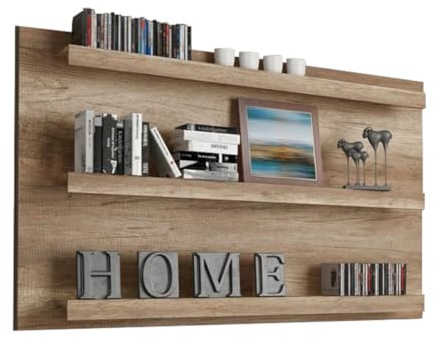 Homey - Panel de 3 estantes, Sistema Fijación Oculto, Color Cañón, Fácil de Montar, Medidas: 160 cm (Ancho) x 100 cm (Alto) x 21 cm (Fondo)