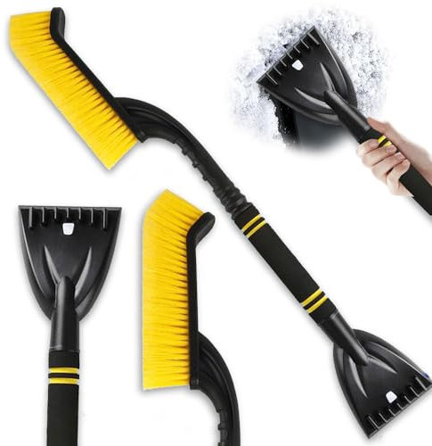 Raschietto per Ghiaccio per Auto con Scopa, 2in1 Raschiaghiaccio Spazzola per Neve, Raschietto Ghiaccio per Auto, Raschiaghiaccio Rimovibile con Impugnatura Morbida Antiscivolo per Auto, Camion E SUV