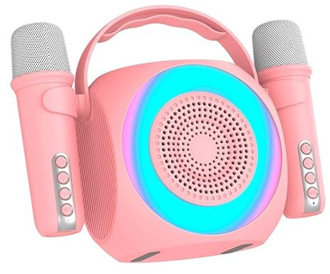 Altavoz Bluetooth Universal Música 6W COOL Mini Karaoke Party + 2 Micrófonos Rosa