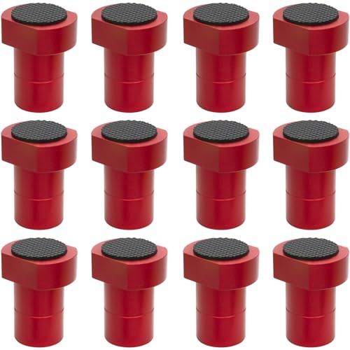 12 Stück Aluminiumlegierung Bankhaken Bank-Hundeklemme Holzbearbeitungstisch Spannbacken Werkbank Positionierung Hobelstopfen Hunde-Klemme Hobelbank Zubehör für 19mm Hundeloch (19 mm, Rote)