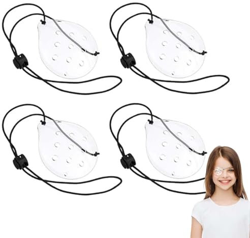 LAKJUOZ 4 Pezzi Transparent Eye Mask, Seashell Eye Protection Porous Plastic Eye Mask With Retractable, Breathable Eye Mask, Breathable For Men And Women, Conchiglia Oculare Protezione Occhio