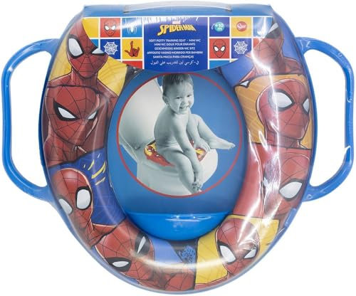 Stor Marvel Spiderman Toilettenverkleinerer für Kinder, mit komfortabler Polsterung und zwei Griffen, waschbar und wiederverwendbar