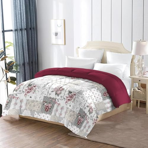 TMMDH Bettdecke 200x220 Ohne Bezug Nutzbar, Blumenrasterdruck Bettdecken Waschbar Ganzjahresdecke Boho 4 Jahreszeiten Steppdecke, Bettzeug Microfaser mit 2 Kissenbezug für Sommer Winter Doppelbett