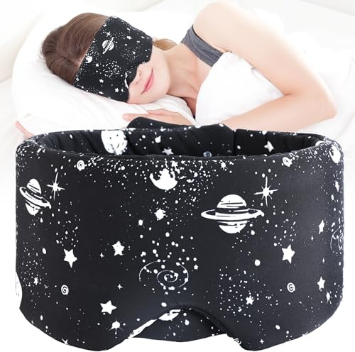 Schlafmaske, Augenmasken aus Eisseide mit verstellbarem Riemen zum Schlafen, Seiden-Augen-Schlafschutz, blockiert Licht, reduziert geschwollene Augen, Reisegeschenke | Ultraweicher, atmungsaktiver Stoff, Premium-Sound, Bluetooth 5.4, kein Druck auf die Ohren, sichere Passform
