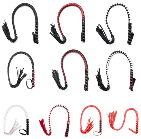 JYLYZZIN Fouet tressé à poignée de citrouille, fouet et coup de fouet fétichistes, fouet érotique, jouets sexuels, accessoires pour jeux sexuels SM pour adultes