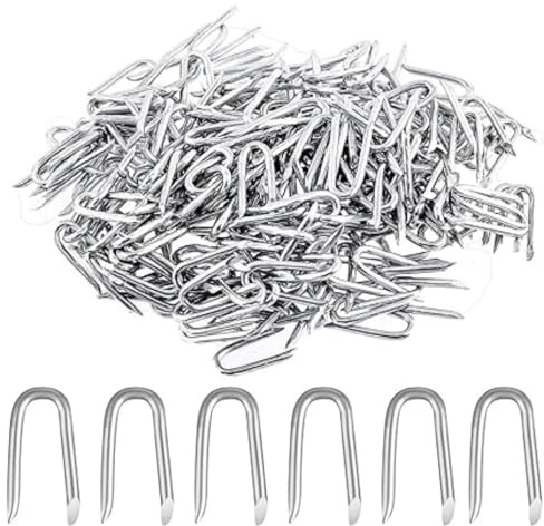 40mm galvanised U nails for Fencing Heavy Duty U Shaped Nails Fence Staples for Wire Mesh and Woven Fencing Garden Mesh Fasteners Staples Nails Pack of 100g