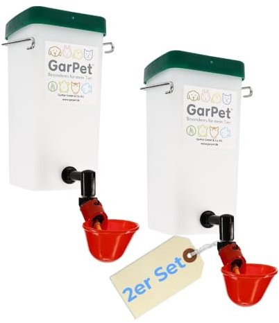 2X Beckentränke 1000 ml Geflügeltränke Küken Nager Hasen Hühner Geflügel Wasserspender Tränkebecken Trinkflasche mit Halterung
